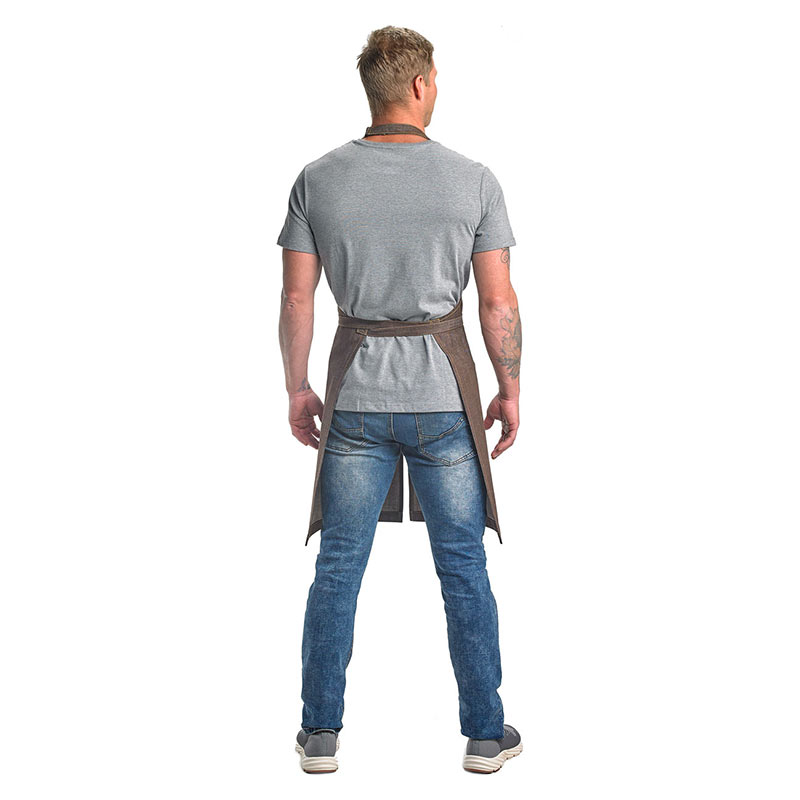 Zephyr Bib Apron Brown Denim Mercer Metro Edge