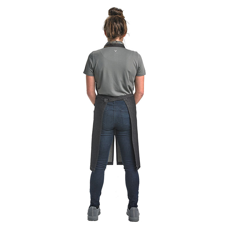Zephyr Bib Apron Black Denim Mercer Metro Edge