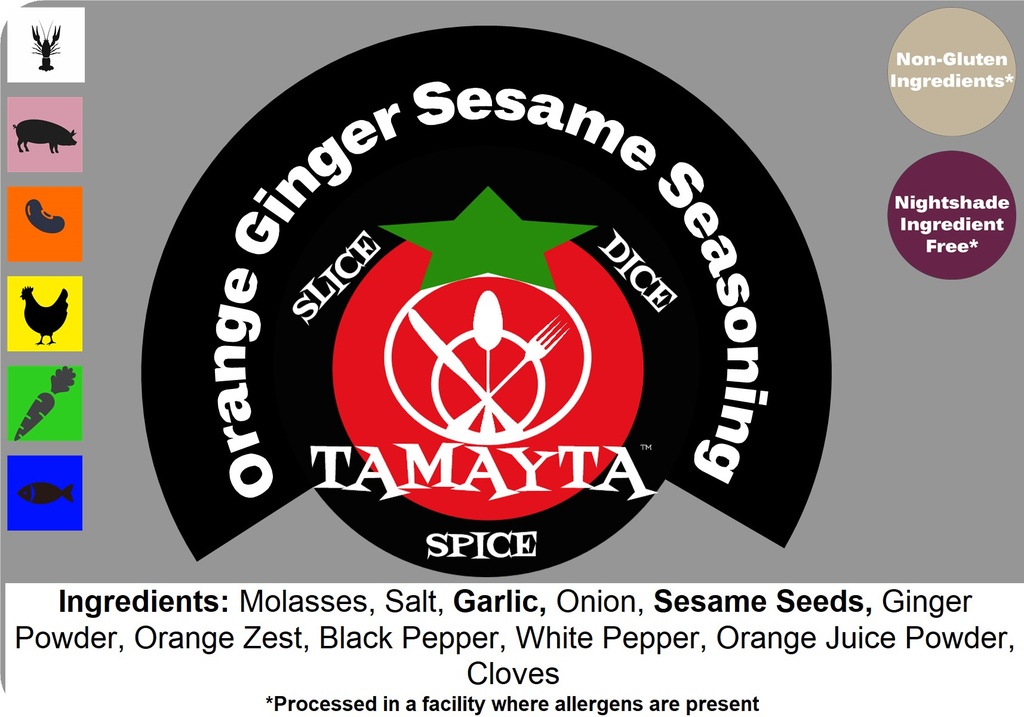 Orange Ginger Sesame Seasoning 1/2 Cup Jar