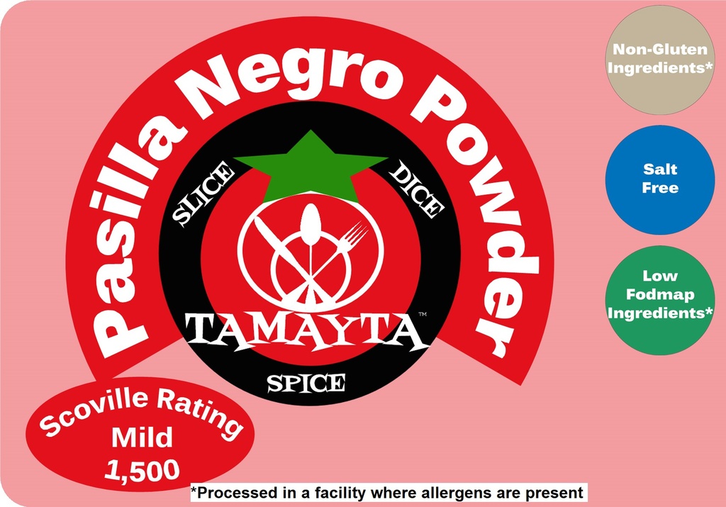 Pasilla Negro Chile Pepper Powder 1/2 Cup Jar