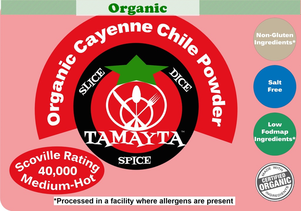 Cayenne Pepper Powder Organic 1/2 Cup Jar