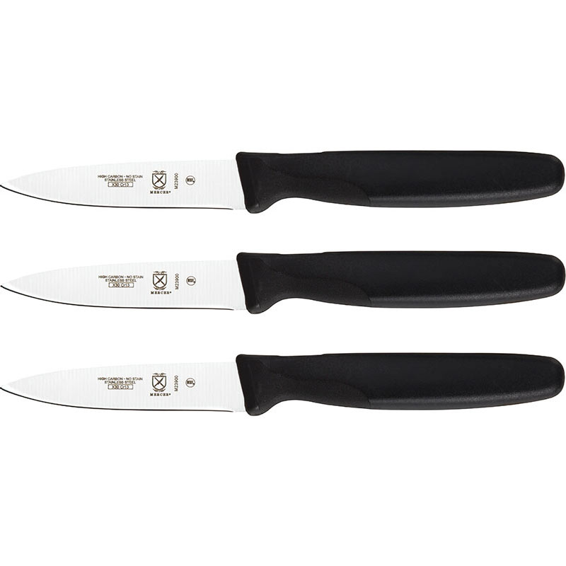Paring Knives Slim 3-Pack 3" Black