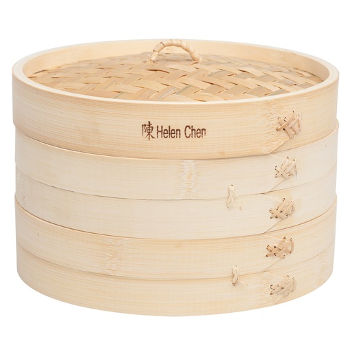 [04950] Bamboo Steamer With Lid 10"
