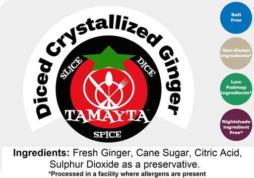 [02127] Ginger Crystallized Diced 1/2 Cup Jar