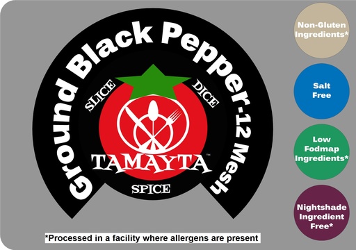 [02259] Black Pepper 12 Mesh Ground 1/2 Cup Jar