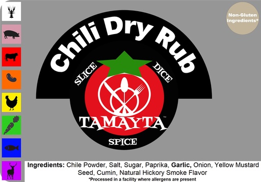 [01191] Chili Dry Rub 1/2 Cup Jar