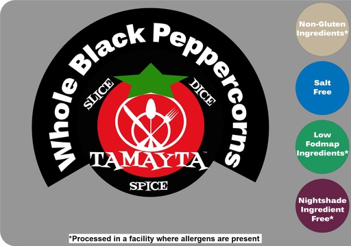 [01458] Black Peppercorns 1/2 Cup Jar