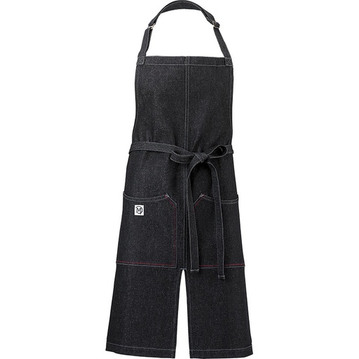[02620] Zephyr Bib Apron Black Denim Mercer Metro Edge