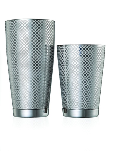 [05147] Diamond Lattice Shaker and Tin Set 28 oz & 18 oz Stainless Steel