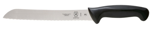 [00407] Bread Knife 8" Wavy Edge Black