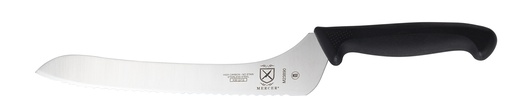 [00409] Bread Knife 9" Wavy Edge Offset Black