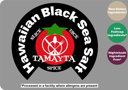 [01014] Hawaiian Black Sea Salt 1/2 Cup Jar