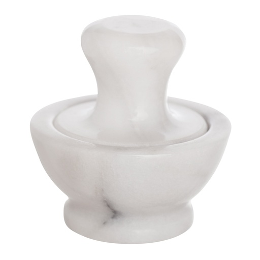 [01284] Mortar & Pestle Marble Mushroom 4.5" X 2.5" X 1.75"