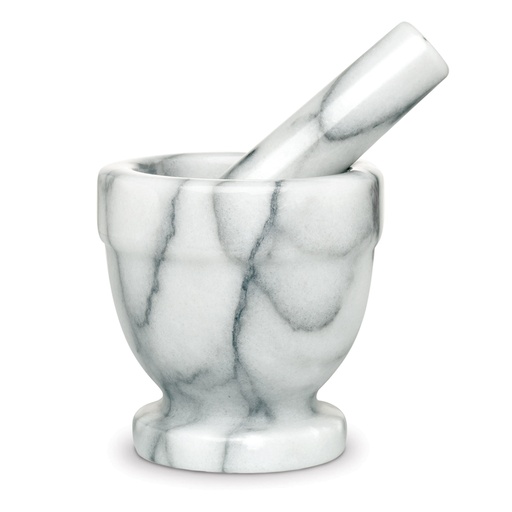 [01286] Mortar & Pestle Marble 4" X 4.5" X 1.75"