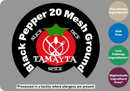 [01457] Black Pepper 20 Mesh Ground 1/2 Cup Jar