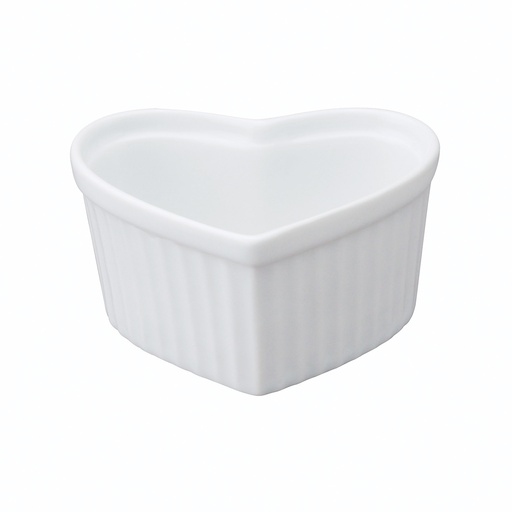 [01715] Heart Souffle Porcelain 5 oz 3.75"